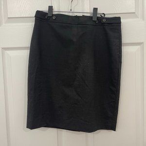 J Crew Black Pencil Skirt wool stretch  size 6